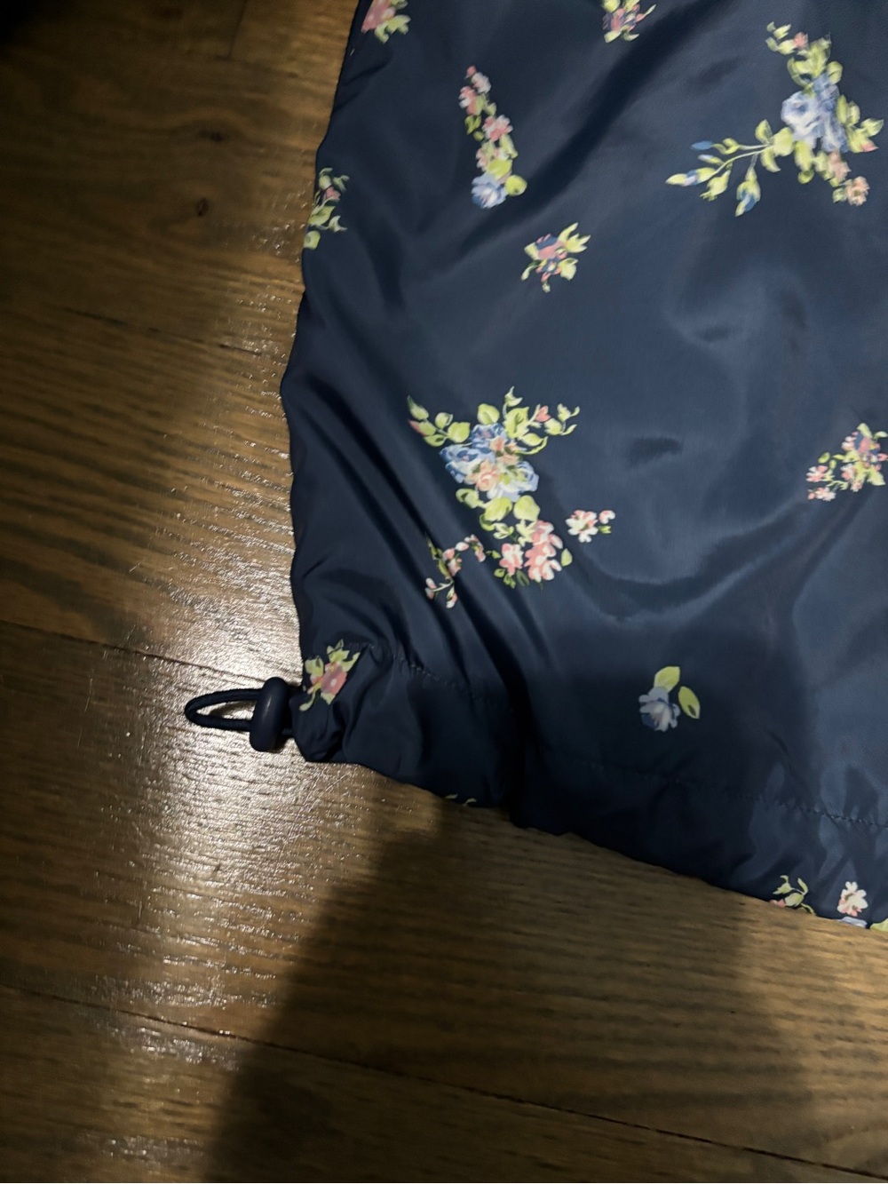 Wild Fable Navy Floral Hooded Cropped Rain Jacket - Picture 5 of 5